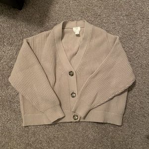 H&M Rib-knit Cardigan Taupe